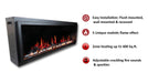 Litedeer Homes Latitude 65" Smart Electric Fireplace with App Driftwood Log & River Rock - ZEF65X - Litedeer Homes