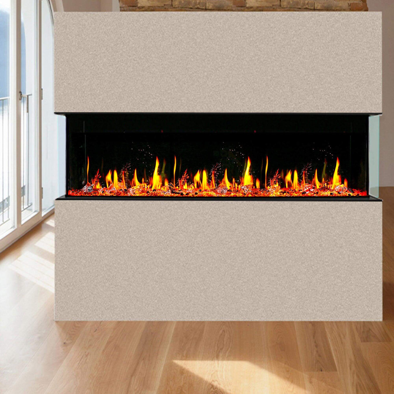 3 Side Smart Fireplace - Litedeer Homes