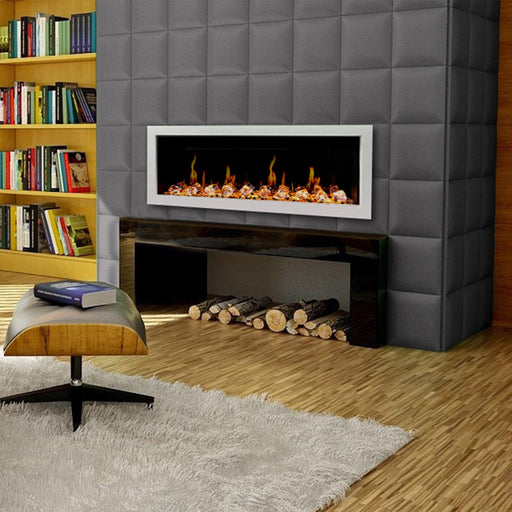 Litedeer Homes Gloria II 48" Smart Electric Fireplace with App Diamond-like Crystal - ZEF48XCW, White - Litedeer Homes