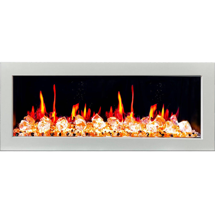 Litedeer Homes Gloria II 48" Smart Electric Fireplace with App Diamond-like Crystal - ZEF48XCW, White - Litedeer Homes