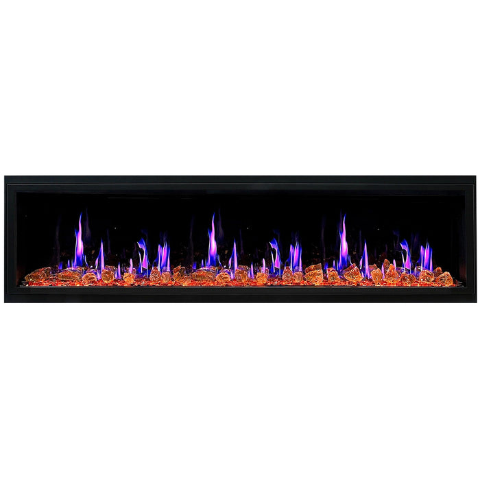 purple_Latitude 75" Smart Built-in Electric Fireplace with Ember Glass Crackling Sounds - ZEF75VA - Litedeer Homes