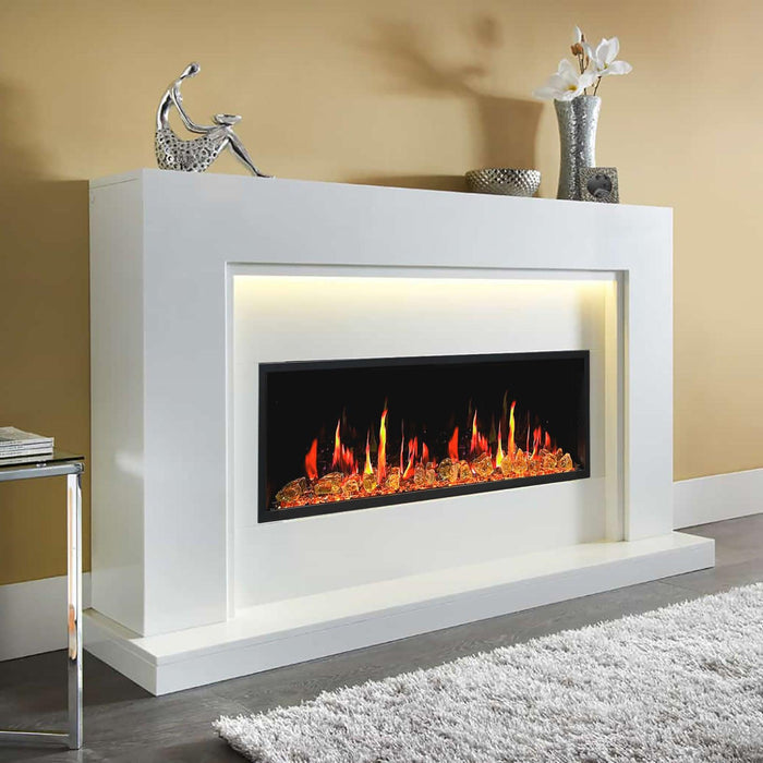 Litedeer Latitude 55" Smart Built-in Linear Electric Fireplace Wifi Enabled with Crackling Sounds - ZEF55VA, Black - Litedeer Homes