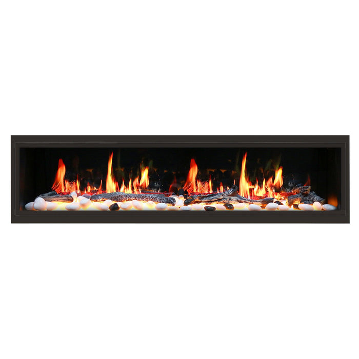 Latitude 75" Smart Built-in Linear Electric Fireplace with App Crackling Sounds - ZEF75V,Black - Litedeer Homes
