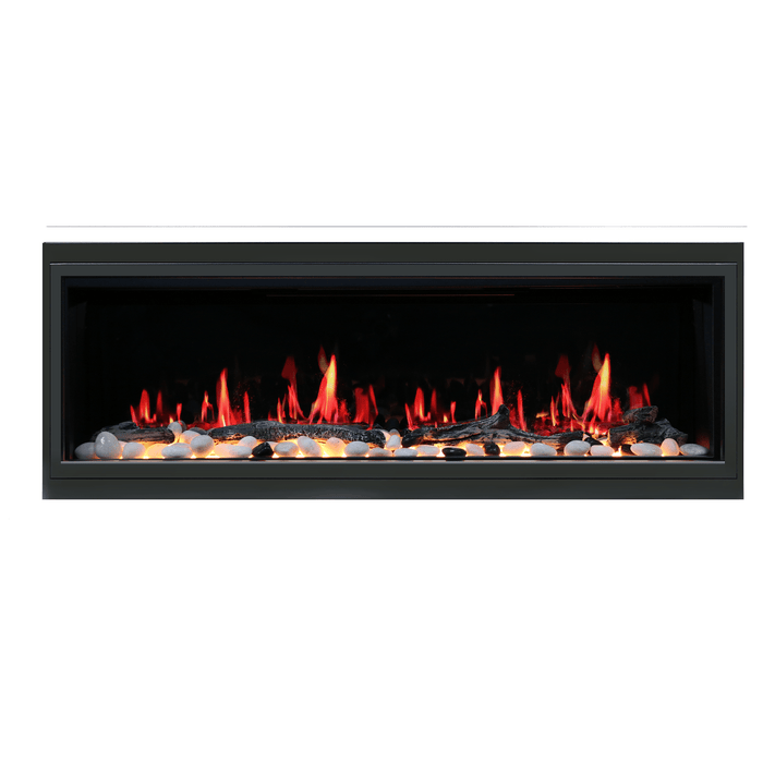 Latitude 75" Smart Built-in Linear Electric Fireplace with App Crackling Sounds - ZEF75V,hBlack - Litedeer Homes