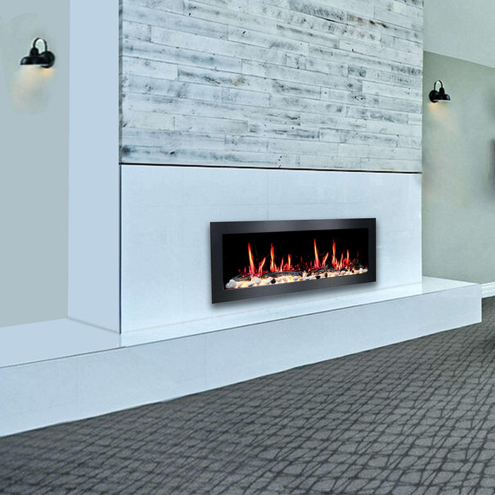 Litedeer Latitude 48-in Smart Control Electric Fireplace Wifi Enabled - ZEF48XC, Black